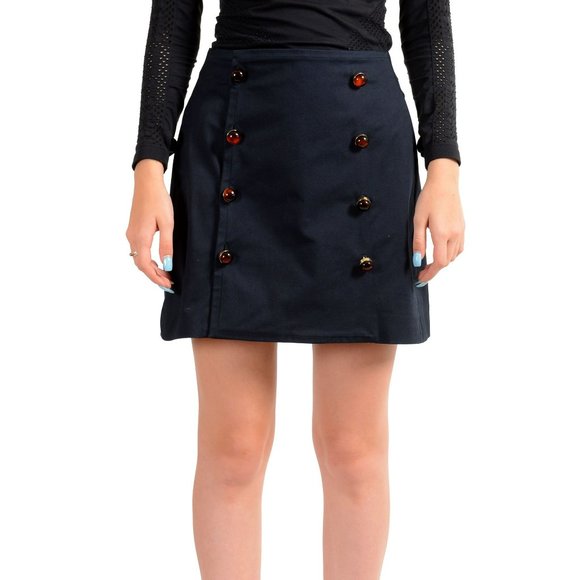Dsquared2 Women's Navy Blue Mini A-Line Skirt US M IT 42